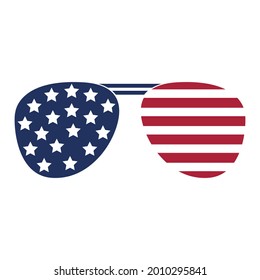 American flag glasses isolated on a white background