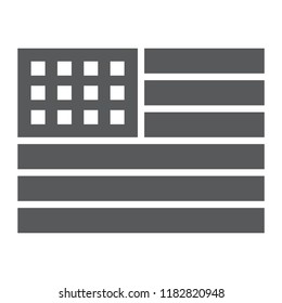 American flag glyph icon, usa and national, patriotic sign, vector graphics, a solid pattern on a white background, eps 10.