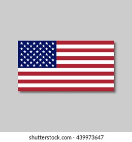 American flag, Government specification - true proportions and colors. United States flag, Vector image. 