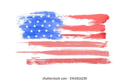 Bandera estadounidense, Grange smears bandera de Estados Unidos, ilustración vectorial del afiche del 4 de julio