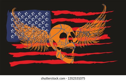 American flag graphic design vector art