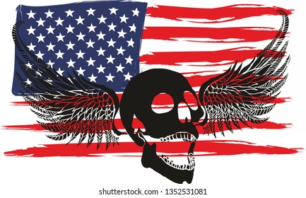 American flag graphic design vector art