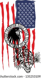 American flag graphic design vector art