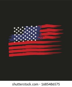 Arte vectorial de diseño gráfico de la bandera estadounidense