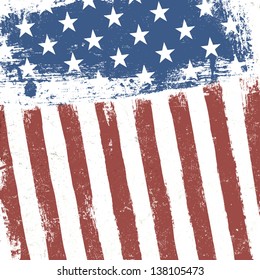 American Flag Grunge Background. Vector, EPS10