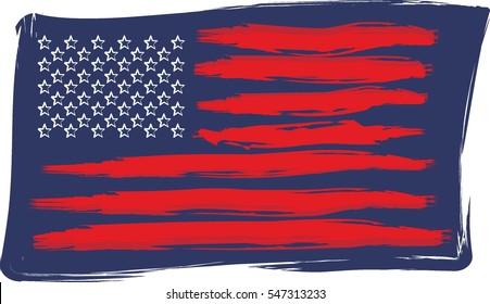 American flag grunge graphic design vector art