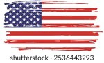 American flag grunge paint texture. USA Flag. Distressed US symbol, United States flag Vector Illustration for Celebration Holiday 4 of July American President Day. 