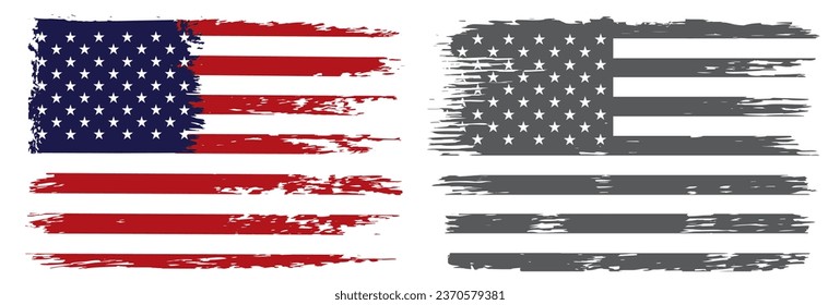 American flag in grunge style.