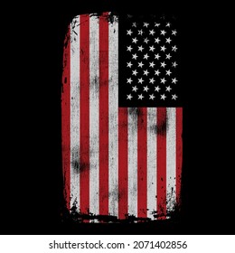 American flag in grunge style. Design element for logo, label, sign, emblem, poster. Vector illustration