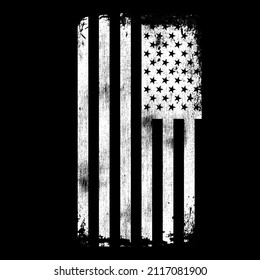 American flag in grunge style. Design element for logo, label, sign, emblem, poster. Vector illustration
