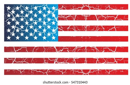 American flag grunge style graphic design vector art