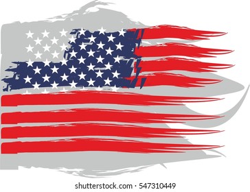 American flag grunge style graphic design vector art