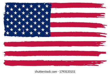 American flag in grunge style. Grunge flag of United States.