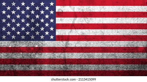 American flag with grunge style .USA flags graphic design with stars and stripes and grunge texture.