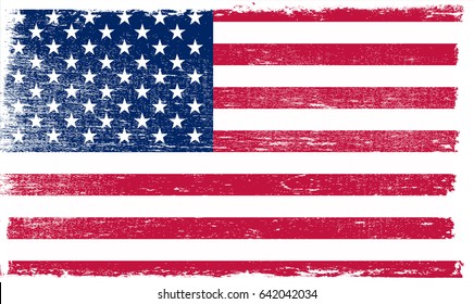 American flag in grunge style.Old flag of USA.