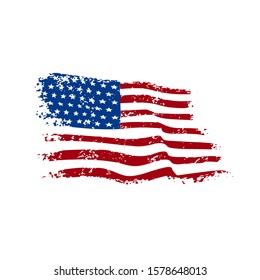 american flag grunge style vector illustration