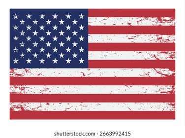 American flag in grunge style, vector 10 eps.