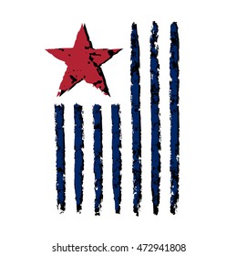 American flag grunge, symbol for 4th July, Independence Day celebration. Patriotic Typography Graphics. National design. Fashion Print for sportswear apparel, t shirt, card. Vector illustration
