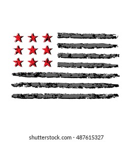 American flag grunge, symbol for 4th July, Independence Day celebration. Patriotic Typography Graphics. National design. Fashion Print for sportswear apparel, t shirt, card, banner Vector illustration