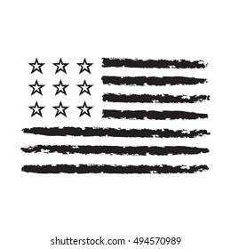 American flag grunge, symbol for 4th July, Independence Day celebration. Patriotic Typography Graphics. National design. Fashion Print for sportswear apparel, t shirt, card, banner Vector illustration