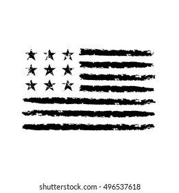 American flag grunge, symbol for 4th July, Independence Day celebration. Patriotic Typography Graphics. National design. Fashion Print for sportswear apparel, t shirt, card, banner Vector illustration