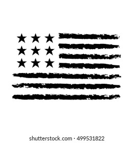 American flag grunge, symbol for 4th July, Independence Day celebration. Patriotic Typography Graphics. National design. Fashion Print for sportswear apparel, t shirt, card, banner Vector illustration