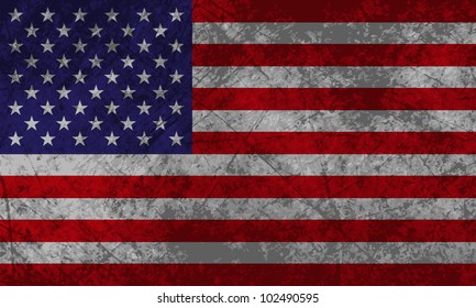 American Flag with grunge texture effect.