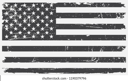 American flag in grungy style.Vector USA grunge flag.