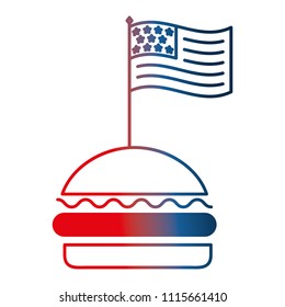 american flag in hamburger fast food