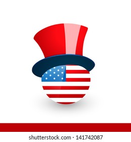 american flag with hat design