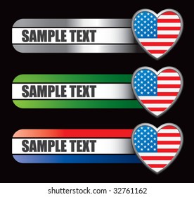 american flag heart icon on specialized banners