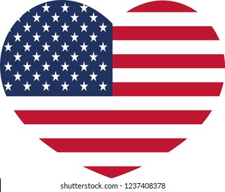 American Flag in a  heart shape, America flag, heart, country flags, language education, american flag world flags, United States of America, Website, celebration of America, sticker, eps 10