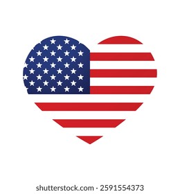American Flag Heart. American flag in the shape of a big heart