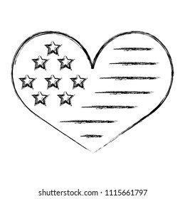 american flag in heart shape image