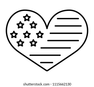 american flag in heart shape image