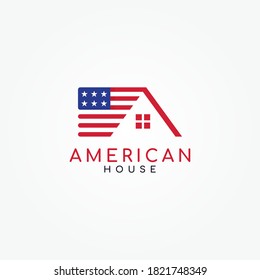 American Flag House Home Logo Vector Stock Vector (Royalty Free ...