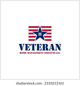 american flag house premium logo vector icon
