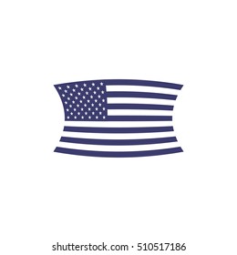 American flag icon arc on a white background isolated