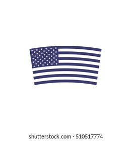 American flag icon arc on a white background isolated