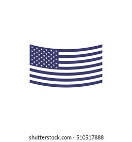 American flag icon arc on a white background isolated