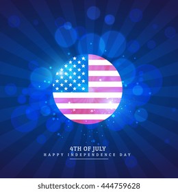 american flag icon in blue background