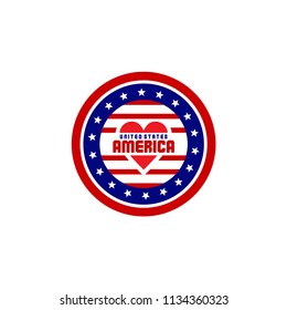 American flag and icon design