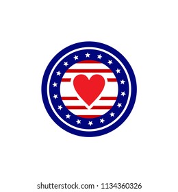 American flag and icon design