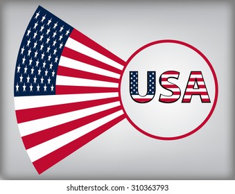 American flag icon.USA flag design element.Vector template.