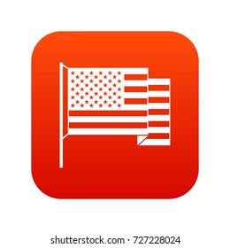 American flag icon digital red for any design isolated on white vector illustration