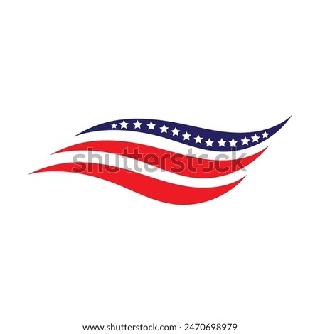 American flag icon flat design