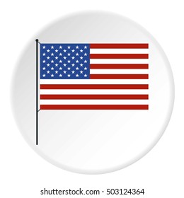 American flag icon. Flat illustration of American flag vector icon for web