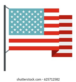 American flag icon flat isolated on white background vector illustration