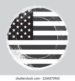 American flag icon in grunge style
