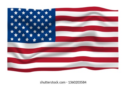 American Flag Icon. Happy 4 th July and Independence Day. Cartoon Vector illustration.